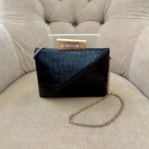 VTG Auth DANIEL SWAROVSKI Genuine Alligator Swarovski Baguette Minaudiere Bag